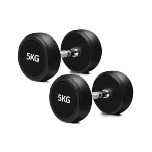 Solid Iron Rubber Coated Dumbbell - Image 2