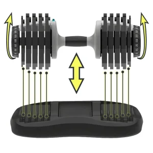 NutroOne Upgraded 3 Sec Adjustable Dumbbell (Durable Metallic Weight Plates) - Image 9