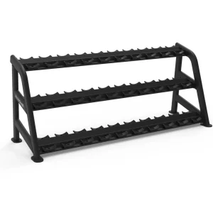 NutroOne 3 Tier Dumbbell Rack (Hold Up to 15 Pairs Dumbbell)Product Information Dimensions  Installation Size: 1,966 x 820 x 986mm  Specifications  Mainframe: 50 x 120 x 3.0mm flat oval pipe. Q235 qualified steel. Capacity: Three-tier, fit for 15 pair dumbbells. Weight: Net: 90kg / Gross: 100kg - Image 1
