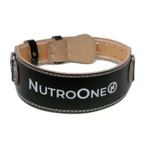 Premium Leather Weightlifting Belt with Back Supporting Soft Pad and Metal Chain - Image 2
