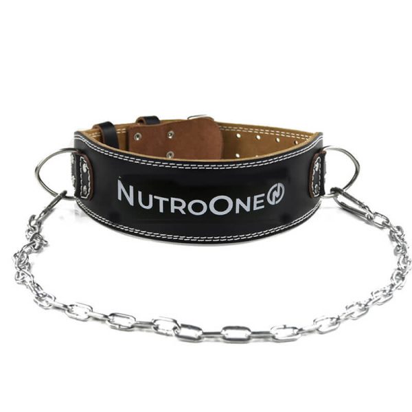 NutroOne_Premium-Leather-Weightlifting-Belt-with-Back-Supporting-Soft-Pad-and-Metal-Chain-2