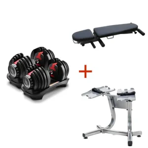 Adjustable Dumbbells + Adjustable Bench + Dumbbell Rack [Bundle Offer] - Image 1