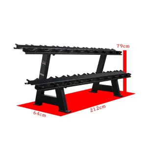 2 Tier Dumbbell Rack (Hold Up To 10 Pairs, 20 Dumbbells) - Image 2