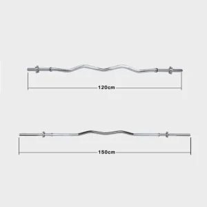 Curled Barbell | Diameter 25mm (Including barbell locks x 2) – 1.2m/1.5m - Image 4