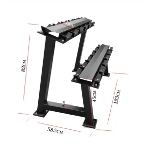 2 Tier Dumbbell Rack Set (Rack Only, Dumbbell Set 105kg, 135kg, 165kg) - Image 2