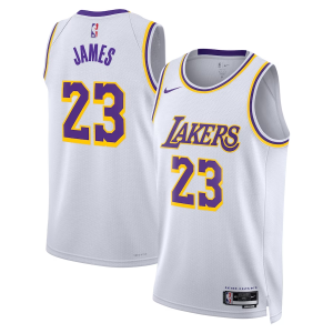 Los Angeles Lakers Nike Association Edition Swingman Jersey - White - Lebron James - Unisex - Image 1