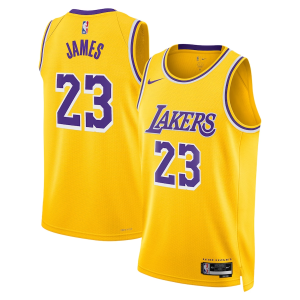 Los Angeles Lakers Nike Icon Edition Swingman Jersey - Gold - Lebron James - Unisex - Image 1