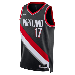 Portland Trail Blazers Nike Icon Edition Swingman Jersey - Black - Shaedon Sharpe - Unisex - Image 1