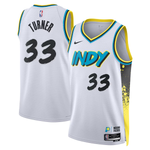 Indiana Pacers Nike City Edition Swingman Jersey 2024 - White - Myles Turner - Unisex - Image 1