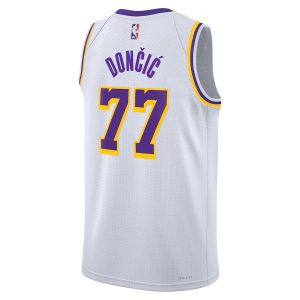 Los Angeles Lakers Nike Association Edition Swingman Jersey - White - Luka Dončić - Unisex - Image 3
